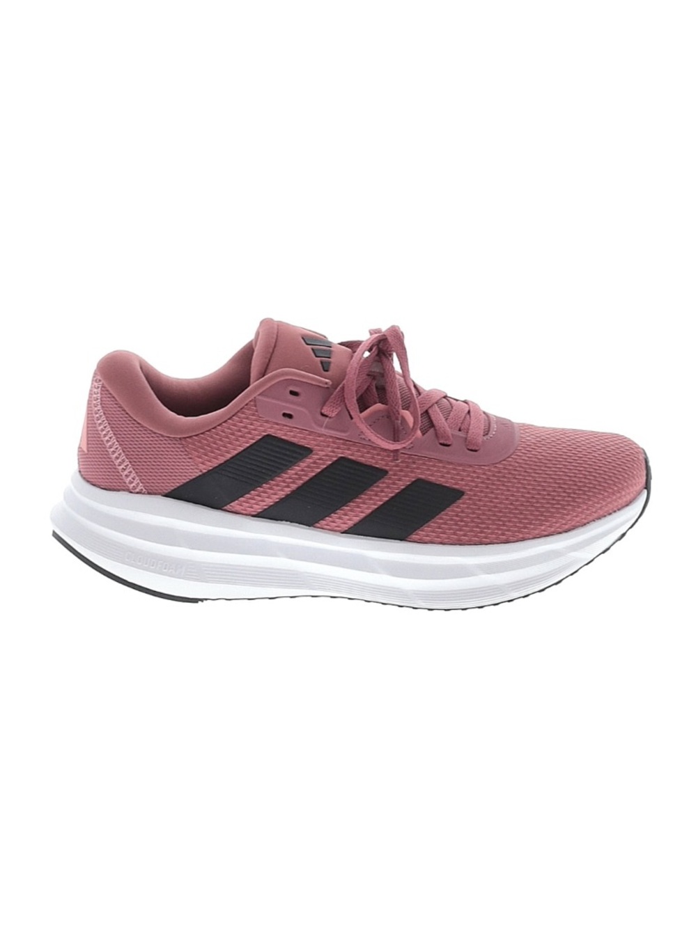 adidas Rose Pink Lace-Up Running Sneaker with Black Stripes